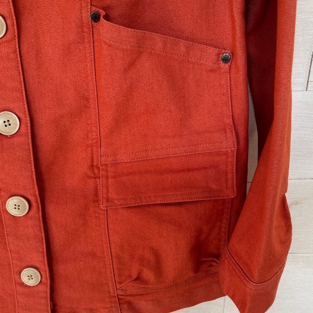 Any Body Women's Utility/Denim Jacket in Pumpkin size XS - Picture 4 of 5